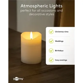 goobay LED-Echtwachskerzen 4 St. weiß