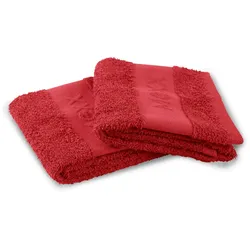Mexx Gästetuch ( 2er Pack / Rot ) 50x30cm, 100% Baumwolle - ÖKO-Tex , Handtuch Premium Qualität 450gr/m2, super saugfähig, schnell trocknend