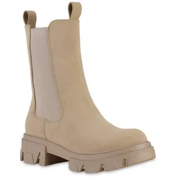 Damen Plateau Boots in Khaki