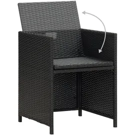 vidaXL Gartenstuhl mit Kissen 58,4 x 67,8 x 55,3 cm schwarz 4 St.