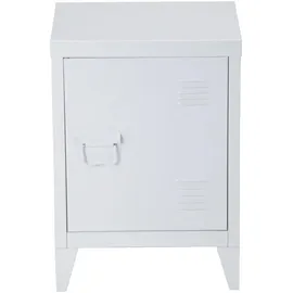 [en.casa] Nachttisch, Inari 2er Set Stahl Weiß