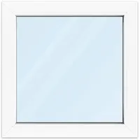 Fenster 70x70 cm, Kunststoff Profil aluplast IDEAL® 4000, Weiß, 700x700 mm, einteilig festverglast, 2-fach Verglasung, individuell konfigurieren