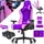 Kesser KESSER® Gaming Stuhl Ergonomisch Bürostuhl mit Kopfstütze & Lendenkissen Racing Gamer Stuhl 150kg belastbar Armlehne 360° Drehbarer Schreibtischstuhl Gaming Chair + Gummi-Rollen