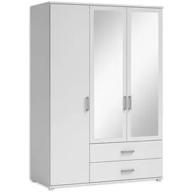 SchlafKONTOR Drehtürenschrank Ivar 125 x 190 x 51 cm Weiß
