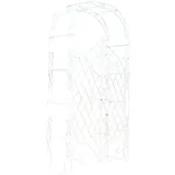Décoshop26 - Rosenbogen mit zwei Rankhilfen für Kletterpflanzen Gartendekoration 220 x 120 cm weißes Metall 10_0003954