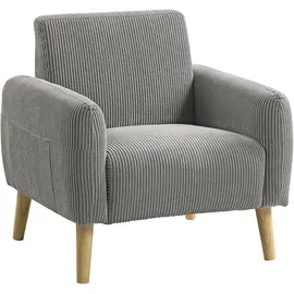 Atlantic Home Collection Sessel Moby Cord 0 x 0 x 0 cm Grau