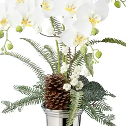 CREATIV green künstliche Pflanze Phalaenopsisgesteck in Keramikvase, 70 cm, weiß