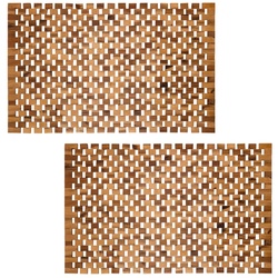 PANA®eco Badematte Holz • Fußmatte 100% Akazienholz • Badvorleger Holz rutschfest • Holzmatte aus Echtholz • Badteppich Holz • Saunamatte • Holzvorleger • 1er und 2er Packs • verschiedene Größen