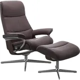 Stressless Stressless® »View«, (Set, Relaxsessel mit Hocker), mit Cross Base, Größe S, M & L, Holzakzent Wenge