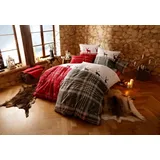 MY HOME Wenda rot/weiß 135 x 200 cm + 80 x 80 cm