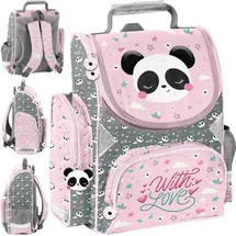 PASO Schulranzen für Mädchen Panda Rosa - Rosa