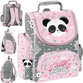 PASO Schulranzen für Mädchen Panda Rosa - Rosa