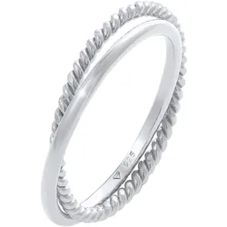 Elli Wickelring Klassik Fein Gedreht 925 Silber Ringe   Damen 