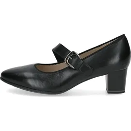 CAPRICE Pumps aus Leder mit Riemen, Schwarz 40 EU