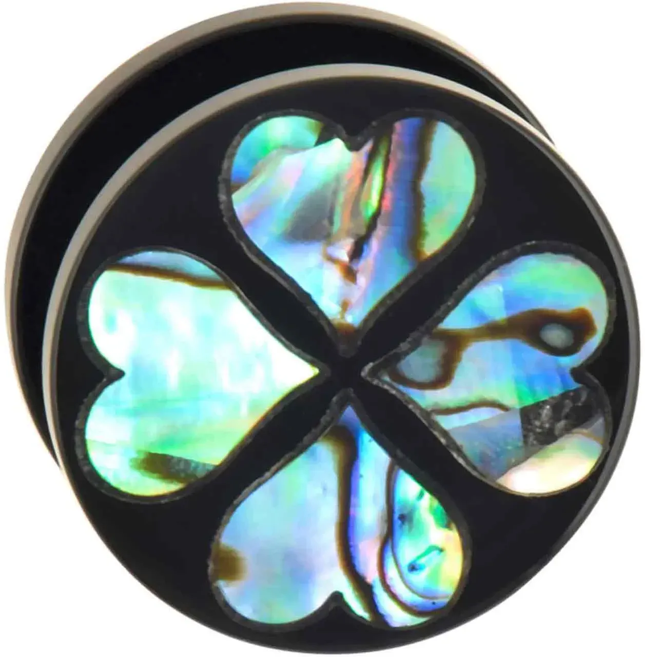 Acryl Plug mit Abalone-Muschel VIER HERZEN