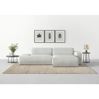 TRENDMANUFAKTUR Ecksofa Braga, mit hochwertigem Kaltschaum, L-Form, in Cord erhältlich, 2 Teile, modernes Sofa, Couch mit hohem Sitzkomfort, 275/72/160 cm (B/H/T) silberfarben