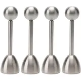 casativo Eierköpfer Edelstahl 4er-Set Weiß