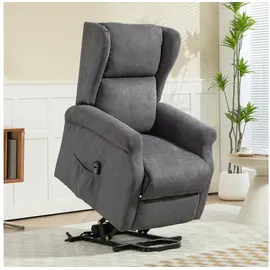 Homcom Fernsehsessel mit Aufstehhilfe elektrisch 94 x 111 x 74 cm Silber