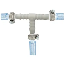 tecuro Schlauchverbinder T Stück Ø 21 mm Kunststoff weiß