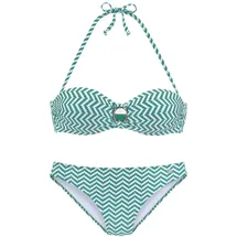 JETTE Bügel-Bandeau-Bikini Damen Grün/Weiß 36 Cup C