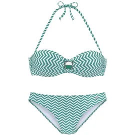 JETTE Bügel-Bandeau-Bikini Damen Grün/Weiß 36 Cup C
