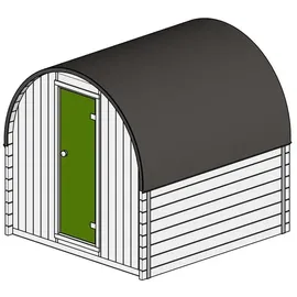 FinnTherm Fasssauna ScandiPod Comfort, Fasssauna 2 Sitzbänke aus Holz - Sauna mit 42 mm Wandstärke, Außensauna Mit Montagematerial - FinnTherm