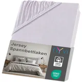 nyvi Spannbettlaken Jersey 120 x 200 - 130 x 200 cm silber