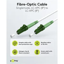 goobay Glasfaserkabel FTTH OS2 White, Simplex