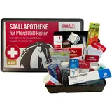 Stallapotheke für Pferd und Reiter - M-Size Stall Apotheke von Apotheken-Express 18 teiliges Set -erste Hilfe für Pferd und Reiter