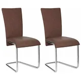 riess-ambiente Freischwinger MODENA braun · Freischwinger-Stühle aus Kunstleder mit Metallgestell (Set, 2 St), hohe Lehne · Set · Bürostühle · Wippfunktion · Küchenstühle · Modern braun 43 cm x 94 cm x 54 cm