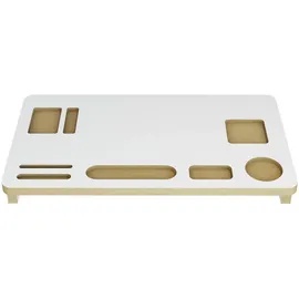 [en.casa] Monitorständer Tjele Bildschirmerhöhung Monitorerhöhung Bildschirmständer mit Smartphonehalter Laptop Erhöhung für Schreibtisch Weiß Büro