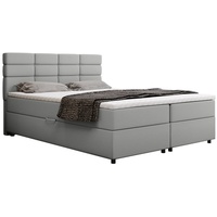 Panda möbel Boxspringbett 160x200, mit Bettkasten, Hellgrau, Matratze und