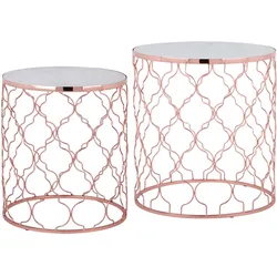 2er Set Beistelltisch Couchtisch Wohnzimmertisch Metallgestell WOMO-DESIGN®