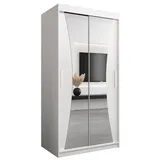 abiks möbel Schwebetürenschrank MONACO 100 x 200 x 62 cm Weiß