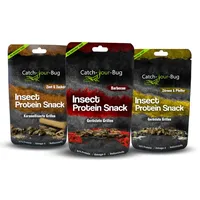 3er-Pack essbare Insektensnacks - 45g gewürzte Grillen zum Essen von Catch-Your-Bug, 3x15g