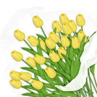 Relaxdays künstliche Tulpen, 24 Kunstblumen wie echt, dekorative Kunsttulpen