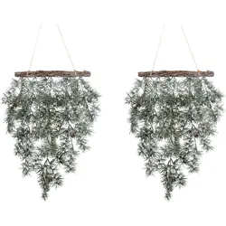 CREATIV green künstliche Pflanze Zedernhänger, 50x55 cm, frost, 2er Set