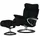Stressless Relaxsessel Leder 91 x 112 x 84 cm Schwarz mit Hocker