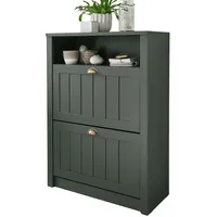 Furn.design Schuhschrank Schuhkipper Landhaus grün Garderobe Flur Kommode 80