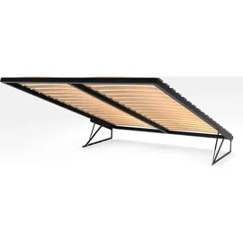 Muralo Polsterbett für Schlafzimmer Polsterbett mit Bettkasten und Gasdruckfeder Bett mit Polsterkopfteil Doppelbett 140x200 Bett mit Stauraum Khaki