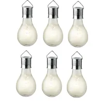 Kaemingk Solar Birne Kunststoff Ø8cm H.14cm 6 Stück transparent