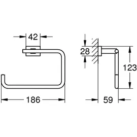 Grohe Essentials Cube Handtuchring Hard Graphite 40510AL1