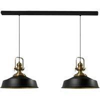 Bamyum Pendelleuchte Asletl 2 Flammig Metall Ø41 cm, Schwarz
