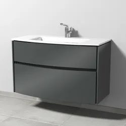 Sanipa Waschtischunterschrank „Twiga“ 1015 × 605 × 459 mm in Anthrazit (glanz), ohne Beleuchtung
