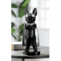 Casablanca by Gilde GILDE Dekofigur "Hero Dog" in Schwarz/ Silber - (B)13 x (H)32,5 x (T)10 cm | Gr.: onesize