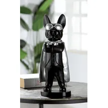 Casablanca by Gilde GILDE Dekofigur "Hero Dog" in Schwarz/ Silber - (B)13 x (H)32,5 x (T)10 cm | Gr.: onesize