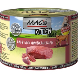 MAC's Kitten Kalb & Hühnerherzen 6 x 200 g
