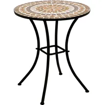 DEGAMO Bistrotisch LUCCA Ø 60 x 70 cm Braun/Weiß/Schwarz