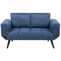 Beliani Schlafsofa Marineblau