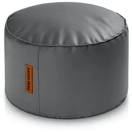 Green Bean Sitzhocker Pouf Kunstleder 47 x 30 x 47 cm Grau
